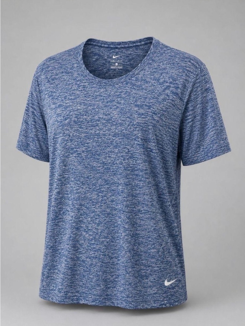 Nike Dri-Fit Womens 1X T-Shirt Blue Heather Plus Size Loose Fit
Short Sleeve